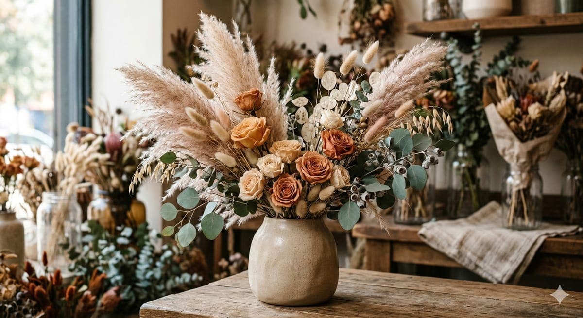 Kuru Çiçek Aranjmanı "Boho"